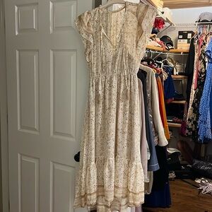 Lovestitch Size small midi dress, with shell underneath and gold details